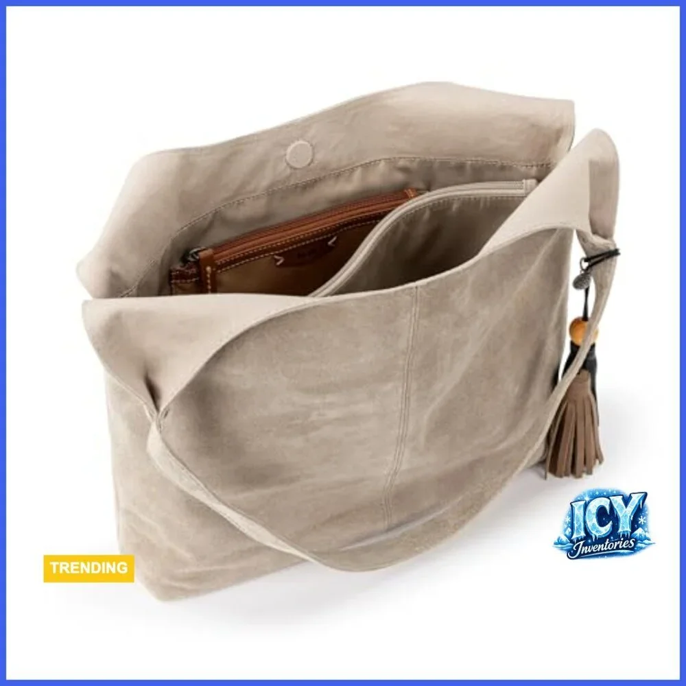 Premium Leather Hobo Bag with Magnetic Closure and Recycled Lining